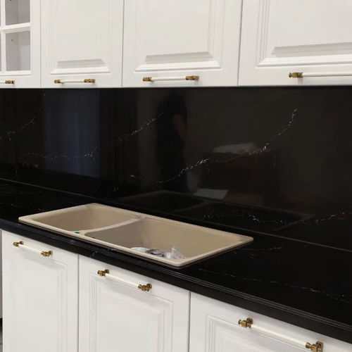 Solid Surface countertop - CALACATTA HW6813-1 - Kaiping Fuliya Industrial Co., Ltd. - kitchen / bathroom / black