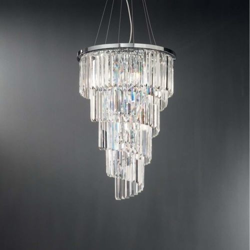 Contemporary chandelier - ALEXANDER - Ondaluce - crystal / steel / chromed metal