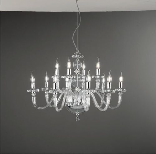 Contemporary chandelier - BACH - Ondaluce - glass / metal / steel