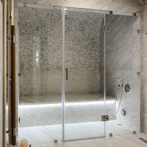 Glass washroom cubicle - PARITET LLC - tempered glass / for shower / interior