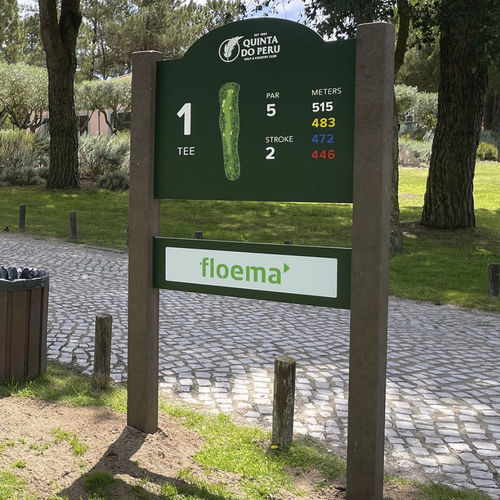 Composite signboard - CLASSIC TEE SIGN - Floema - aluminum / HPL / recycled plastic