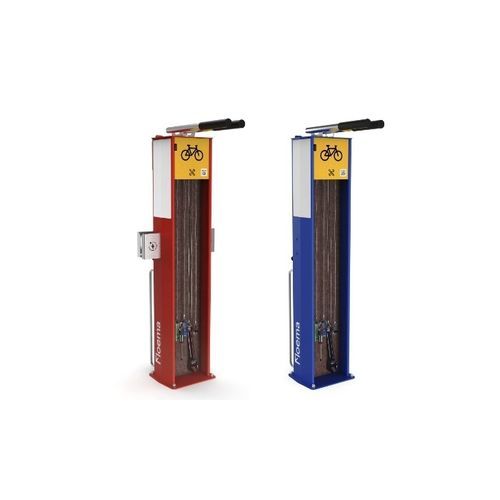 Stainless steel bike repair station - PLAZA - Floema - with tool kit / inflation pump / for public use
