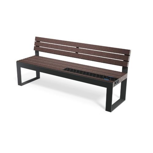 Design public bench - SIN RESPALDO - Floema - recycled plastic / metal / with backrest