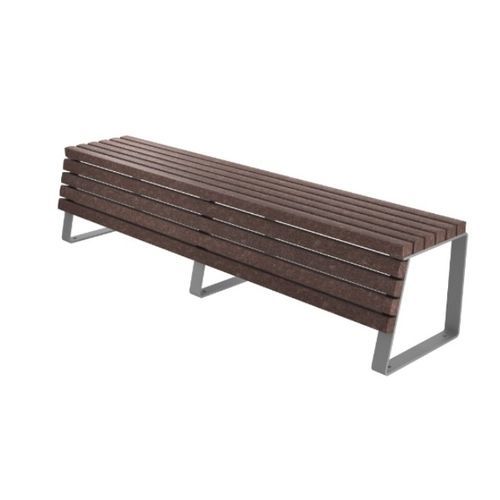 Contemporary public bench - PLAZA - Floema - recycled plastic / painted metal / galvanised steel