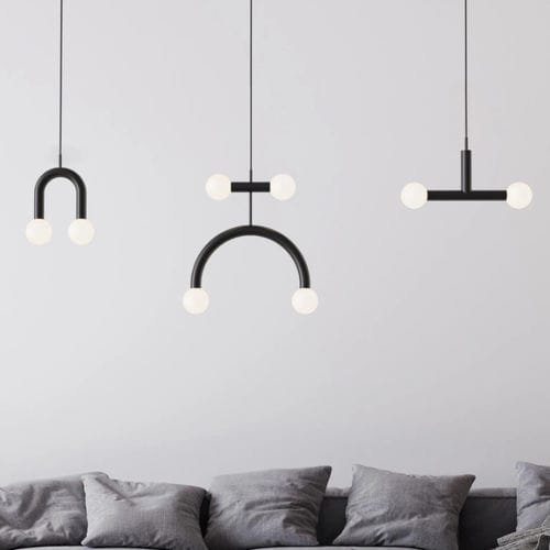 Pendant lamp - RIGOBERTA - Robin Lamps - iron / opalescent glass / contemporary