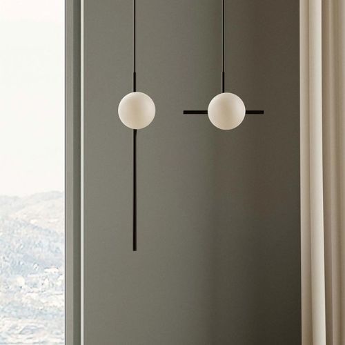 Pendant lamp - ROXANNE - Robin Lamps - opal / contemporary / corded