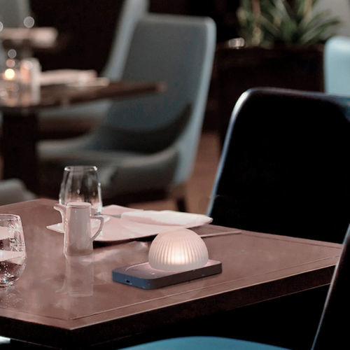 Portable lamp - ROI - Robin Lamps - glass / recycled plastic / terrazzo