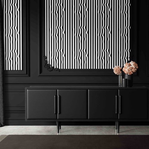 Original design wallpaper - WARPED VERTICAL STRIPES - XAWD - striped / customizable color / printed