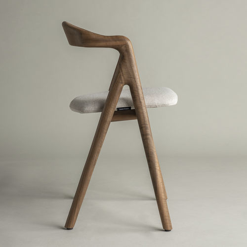 Contemporary chair - Garibaldi  - Pommier Furniture - indoor / fabric / oak base