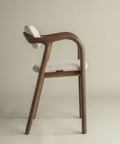 Contemporary chair - Mosso Comfort - Pommier Furniture - indoor / fabric / oak base