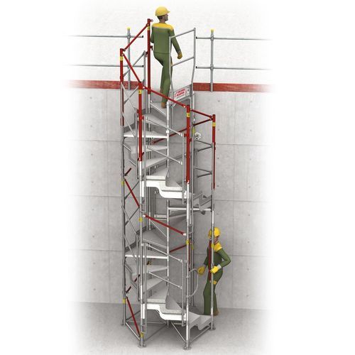 Helical access staircase - FORTAL - metal step / metal frame / for construction site