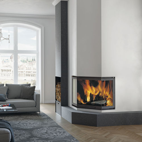 Closed wood hearth - Firek  3 - EK63 - 3-sided / steel / cast iron