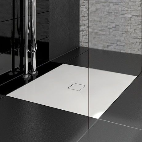 Square shower base - TUB-FINISH - LUX ELEMENTS - above floor / flush / Solid Surface