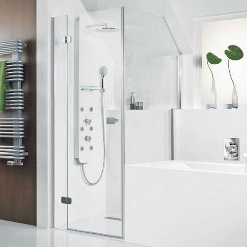 Glass shower enclosure - PREMIUM SOFTCUBE - HSK - with hinged door / corner / home