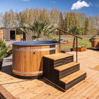 Above-ground hot tub - PREMIUM STEADY FLOW - Kirami - round / 6-person / 4-person