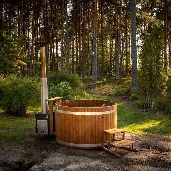 Above-ground hot tub - ORIGINAL WOODY M - Kirami - round / 6-person / 4-person