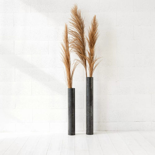 Contemporary vase - TUBE  - IDDO - steel / floor / black