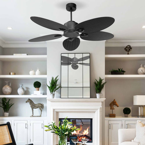 Residential ceiling fan - DC1_RESPALMBK_ROD60 - KLASSFAN - indoor / ABS / black