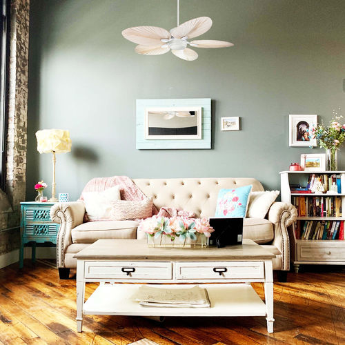 Residential ceiling fan - DC4_PALMWI_L1WI - KLASSFAN - outdoor / ABS / pink