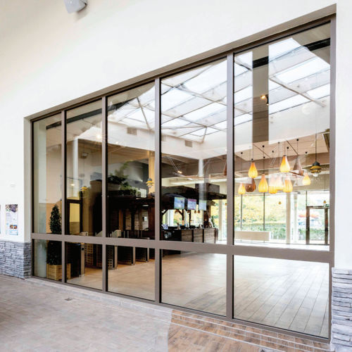 Edge-to-edge partition - ClassicTeq  EI 90 - ERIBEL FRANCE - fixed / with glass panel / aluminum