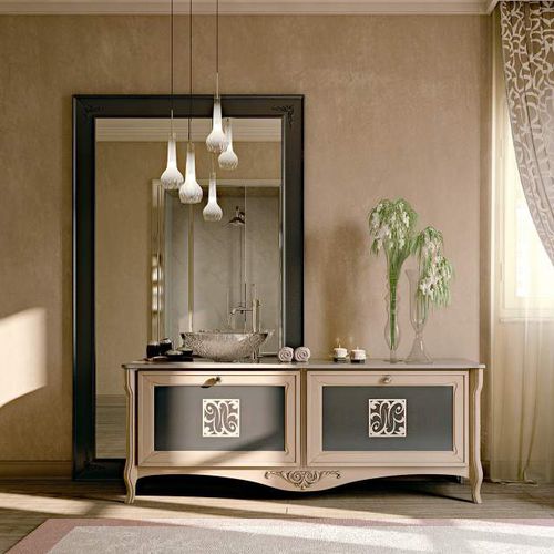 Free-standing washbasin cabinet - Siena Classic - ARCARI ARREDAMENTI - maple / mother-of-pearl / clay