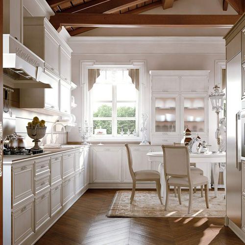 Traditional kitchen - Venezia New Classic - ARCARI ARREDAMENTI - clay / L-shaped / with handle