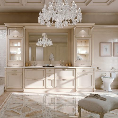 Double washbasin cabinet - Taormina Classic - ARCARI ARREDAMENTI - free-standing / walnut / contemporary