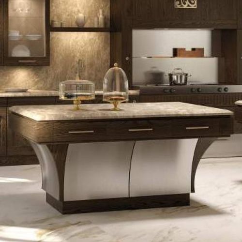 Traditional kitchen island - Positano Classic - ARCARI ARREDAMENTI - wooden / marble / steel
