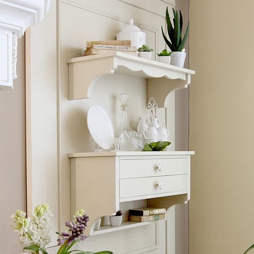 Wall-mounted shelf - Boiserie Sforza - ARCARI ARREDAMENTI - traditional / wooden / with drawer