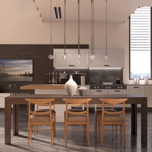 Contemporary table and chair set - ARCARI ARREDAMENTI - indoor / fabric / wooden