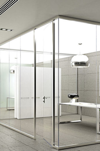 Interior door - Albadoors - glass / aluminum / swing