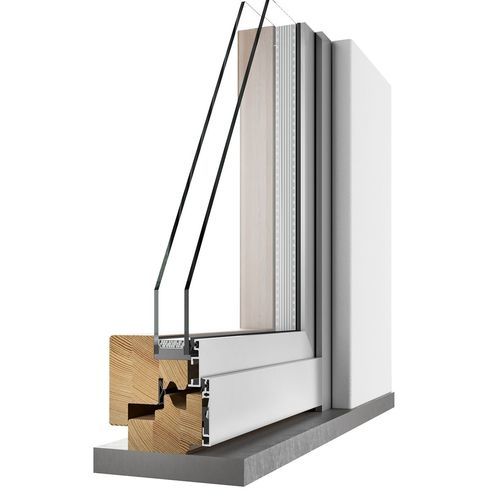 Wooden window - Duty - Albadoors - aluminum / sliding / double-glazed