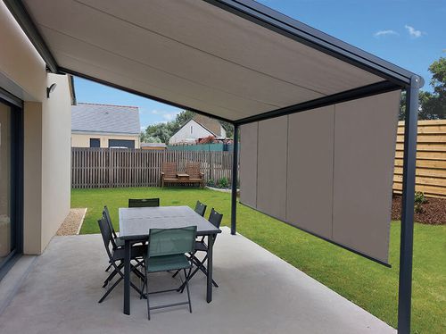 Awning with post - 244 - USINE-ONLINE - box / motorized / commercial