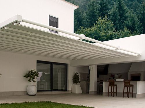 Hanging pergola - S-LUXE  - USINE-ONLINE - extruded aluminum / fabric canopy / custom
