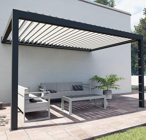 Wall-mounted pergola - USINE-ONLINE - aluminum / extruded aluminum / with mobile slats