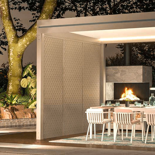 Perforated aluminum screen wall - 1966 - USINE-ONLINE - thermo-lacquered aluminum / outdoor / custom