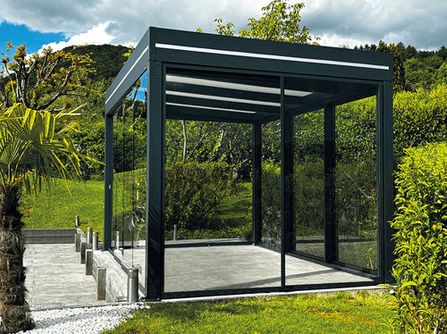 Aluminum frame patio door - USINE-ONLINE - thermal break / custom-made
