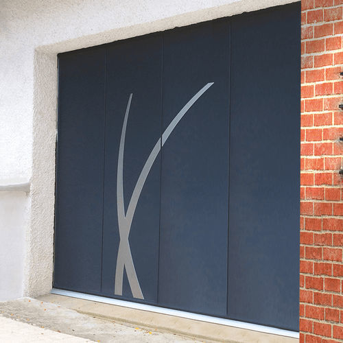Sliding garage door - USINE-ONLINE - steel / manual / patterned