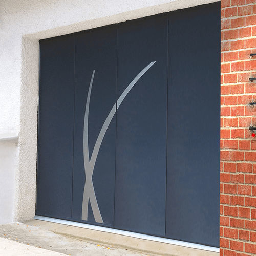 Thermo-lacquered steel garage door - USINE-ONLINE - sliding sectional / aluminum / stainless steel
