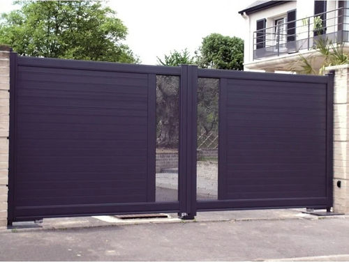Swing gate - Mélène  - USINE-ONLINE - aluminum / louvered / motorized