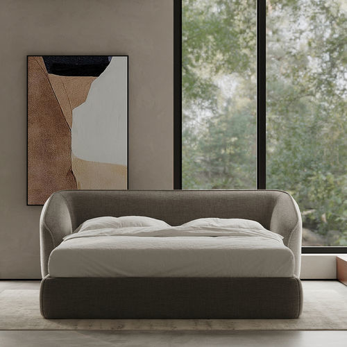Double bed - EMBRACE - Fine Furniture - contemporary / upholstered / with headboard