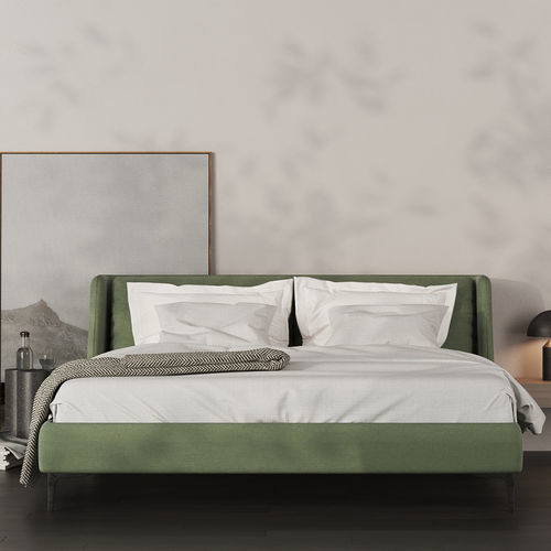 Double bed - CLIP - Fine Furniture - contemporary / upholstered / with headboard