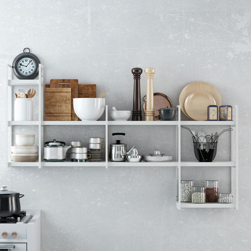 Wall-mounted shelf - SIX MINi - OLUT - contemporary / wooden / metal