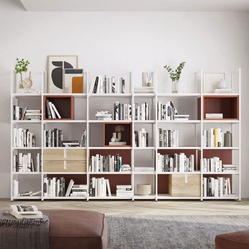 Freestanding bookcase SIX OLUT modular / contemporary / commercial