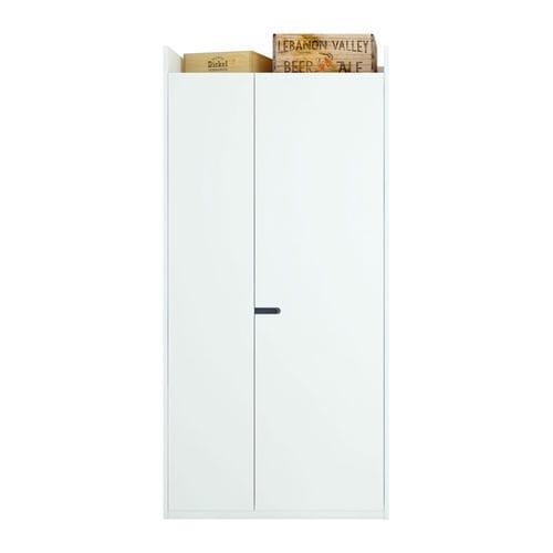 Contemporary wardrobe - OLUT - wooden / with swing doors / white