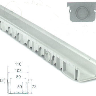 Polypropylene drainage channel - IFEC - Industria de Ferragens do Centro - for public spaces / for pedestrian area / A15