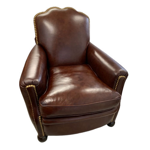 Traditional club chair - Churchill - L'Atelier du Club - leather / fir / handmade