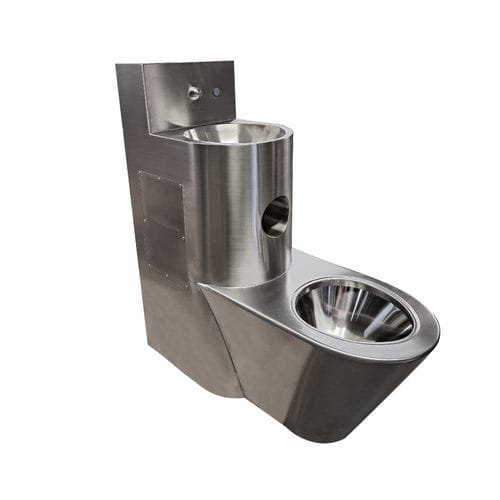 Free-standing toilet - Robusto 15 - LOGGERE - stainless steel / commercial / round
