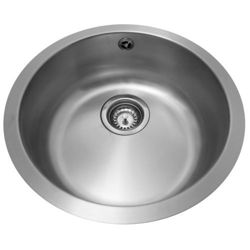 Built-in washbasin - Clean - LOGGERE - brushed stainless steel / high-gloss / round