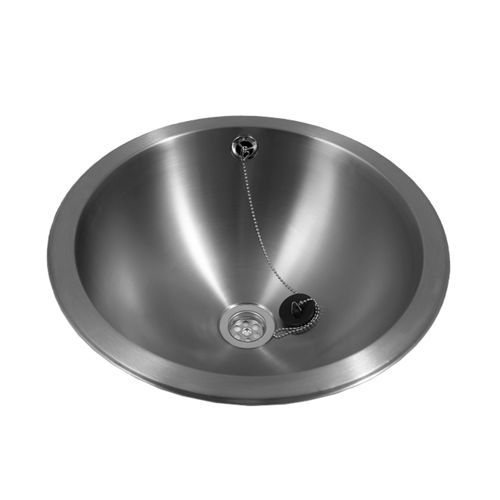Built-in washbasin - Bulles - LOGGERE - brushed stainless steel / matte finish / round